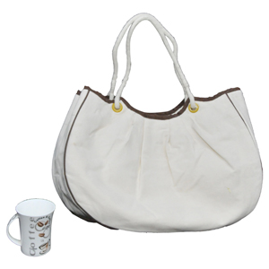 The Reusable Cotton Calico Hand Bag With Rope Handles by Green Petal Ventures